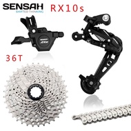 SENSAH RX10 1x10Speed Groupset YBN Chain Group Rear Derailleurs 36t 42t MTB Cassette  Shifter Rainbo