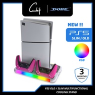 【 08.08 SALE 】DOBE PS5 Multifunctional Cooling Charging Stand Support PS5 OLD PS5 Slim Charging Dock