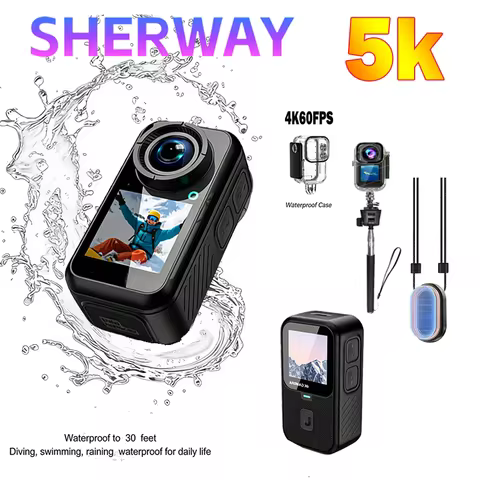 5K WiFi Action Camera 4K 60FPS Magnetic Pocket Camera Touch Screen 6-Axis Stabilization Sports Camer