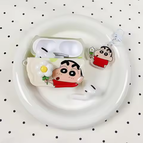Flower Crayon Shin-chan earphone Case for Airpods Pro 1 2 3 4 Air Pro2 2nd SHINCHAN Pendant Wireless