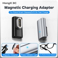 For Rokid Smart Glasses Type C Female to 3Pin Magneitc Charge Adapter with Blue Indicator Light 5V/0
