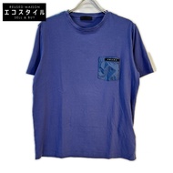 Prada SJN250 22SS 海軍藍橡膠Logo口袋T卹 XL碼 [二手]