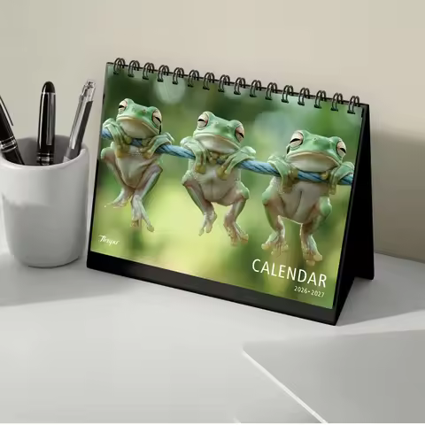 1pc 2026-2027 Yearly Calendar Frog ,24-Month Monthly Planner Desktop Organizer,Perfect Gift for Birt
