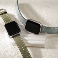 Apple watch - 【時髦色】車線真皮蘋果錶帶