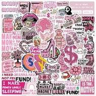 50Pcs Pink Y2K Money Girls USA Dollars Cute Funny Stickers Water Bottles Laptop Phone Computer Guita