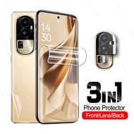 3in1 For Oppo Reno10 Pro Plus 5G Front Back Cover Hydrogel Film Oppo Reno 10 Pro Plus 10Pro Reno10 Camera Glass Screen Proctive