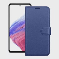 Dapad for Samsung Galaxy A53 5G 百搭時代多卡式夾層皮套 藍色