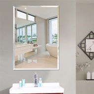 Bathroom Mirror Perforation-Free Glass Mirror Toilet Bathroom Bust Wall Mirror Bedroom Dressing Beauty Toilet Mirror