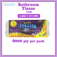 [8000ply] Onwards Toilet Rolls Paper Bathroom Tissue 卫生纸 厕纸 Tisu Tandas 3ply x 10rolls 8000ply 6600p