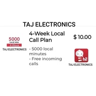 Singtel Prepaid $10 – 4-Week Local Call Plan | 5000 Local Minutes & Free Incoming Calls