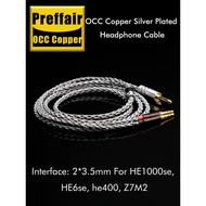 Preffair Fever HiFi Single Crystal Copper One Point Two 3.5 Turn Dual 3.5mm Power Amplifier Headset 
