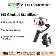 Koorfly M3 3 Axis Smartphone Gimbal Stabilizer,DJI Budget-Friendly Dupe,Magnetic Fill Light,Magnetic
