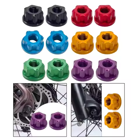 2Pcs Bike Wheel Hub Axle Nuts Bicycle Hub Screws Hardware AntiSlip Bicycle Accessories for Fixed Gea