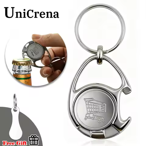 UniCrena Aldi Quarter Keychain Bottle Opener Key Chain - Multi-Tool 25-Cent Coin Holder for Shopping