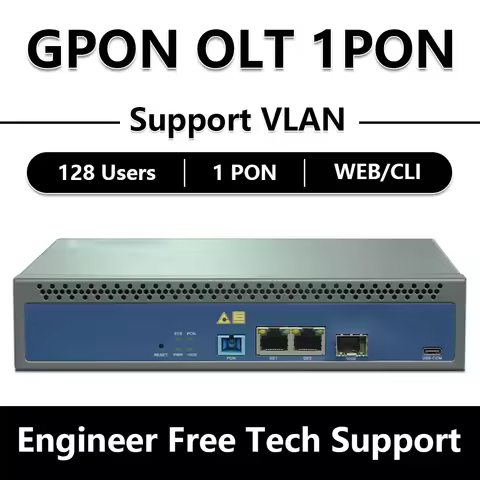 OPTFOCUS GPON OLT 1PON 128 ONU 10G Uplink C+ GBIC SFP 100-240V AC 12V DC Power MINI GPON OLT 1 Port