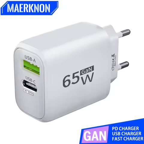USB Charger 65W GaN Type C Fast Charging PD Power Adapter Quick Charger 3.0 For iPhone 15 Xiaomi POC