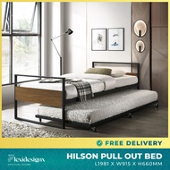 Pull Out Bed Metal with Strong Wheel Standard Single Size Quality Designer Bed Frame Flexidesignx HILSON