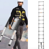 WUQT 3.8M Ladders Extendable Telescopic Heavy Duty Multi Purpose Straight Loft Ladder Portable Foldi