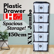 LH 5 tier Large Premium Drawer Storage Cabinet Laci Simpanan Baju Almari Plastik
