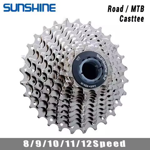 SUNSHINE Road Bike Cassette 8/9/10/11/12 Speed 23/25/28/32/34/36T k7 Cassette 8V 9V 10V 11V 12V for 