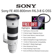 SONY FE 400-800MM F/6.3-8 G OSS LENS FULL FRAME G SERIES TELEPHOTO ZOOM DUAL LINEAR MOTORS SONY 400-