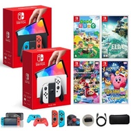 Nintendo Switch OLED White/Neon + Choose 1 popular title + Accessories full package