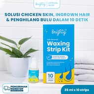Brighty Hair Removal Waxing Strip Kit X Aha Hero Exfoliating Liquid