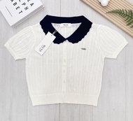 เสื้อไหมพรมคอปก กระดุมแกะได้ เนื่้อผ้านิ่ม ฟรีไซส์ใส่สบาย งานป้ายwaya