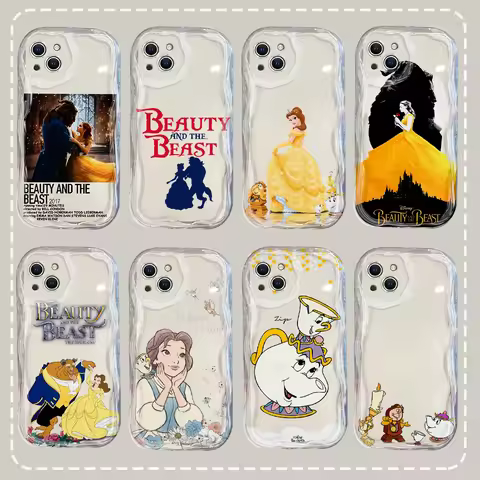 Disney Beauty and the Beast 3D Wave Case For iPhone 15 14 13 12 11 Pro Max Mini X XR XSMAX 8 7 6S Pl