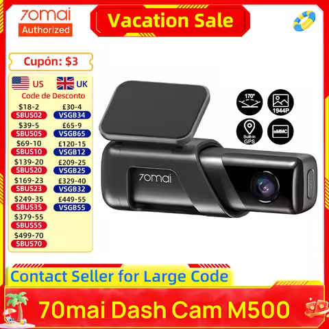 70mai Dash Cam M500 Car DVR Camera Recorder Built-in GPS ADAS 1944P 170FOV 24H Parking Surveillance 