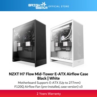 NZXT H7 Flow Mid-Tower ATX Airflow Case (2024 Edition) - Matte Black | Matte White