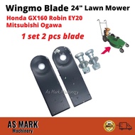 Wingmo Blade Mata Mesin Rumput 24" Lawn Mower Blade (1pair/2pcs) Brush Cutter Honda GX160 Robin EY20