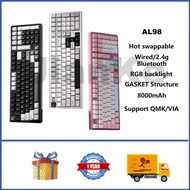 YUNZII AL98 Aluminium Three Mode Customized Mechanical Keyboard 98% Hot swappable RGB GASKET 8000mAh