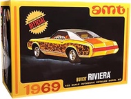 AMT 1969 Buick Riviera 1:25 Scale Model Kit – Build Stock or Custom Version, 430 Cu. in. Engine, Cus