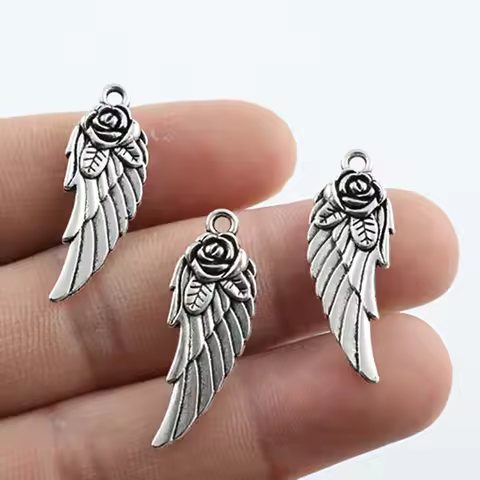 31x11mm 10pcs Antique Silver Plated Wing Handmade Charms Pendant:DIY for bracelet necklace-P2-19