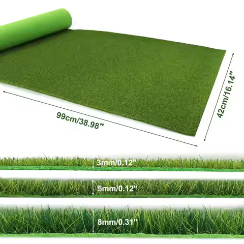 Evemodel 41cm*99cm Grass Mat 3mm 5mm 8mm Thick Artificial Lawn Carpet for DIY Project Model Architec