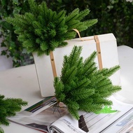 10 Packs Artificial Pine Needles Branches Garland / Fake Green Plants Pine Needles /Fake Greenery Pine Picks for DIY Garland Wreath Christmas Embellishing and Home Garden Decoration