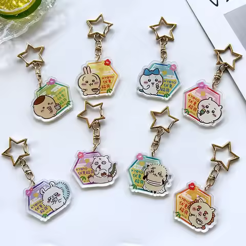 Kawaii ckw Inari Shrine Acrylic Keychain Cute Fox-themed Bag Charm Anime Character Pendant with Star