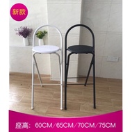 HY&amp; Steel Tube Bar Chair Bridge Raft Fishing Stool Bar Chair Bar Stool Bar Stool High Leg Bar Stool Cabinet Chair Foldin