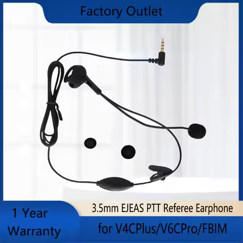 EJEAS 1/2Pcs 3.5mm PTT Referee In-ear Headphone Push To Talk Earphone Football Intercom Headset for 