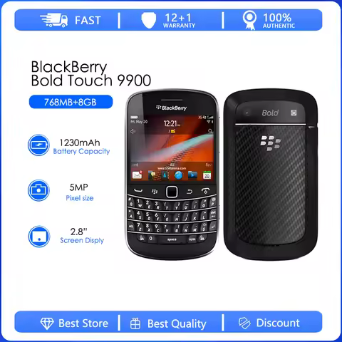 Blackberry 9900 Refurbished-Original Blackberry 9900 Cell Phone 3G QWERTY+Touch screen 2.8' WiFi GPS