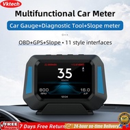 【Ready】【Vktech】เครื่องวัดความเร็วอัจฉริยะแบบ OBD2 + เครื่องจีพีเอส P17หน้าจอแสดงผล Tpms เครื่องวัดคว