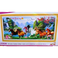 Cross-stitch painting of 9 successful Ma Dao horses (self-embroidered) LV3530