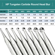 Tooth cutting bit 8 - Bone cutting bit - Grinding bit for slow hands 2.35mm shaft Tungsten Carbide H