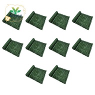 10pcs Artificial Plant Fence Green Leaf Fence Panels Privacy Fence Screen for Home Garden Yard Decor