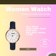 (Actual Photo)Women3843 Navy Leather 36mm Women Watch