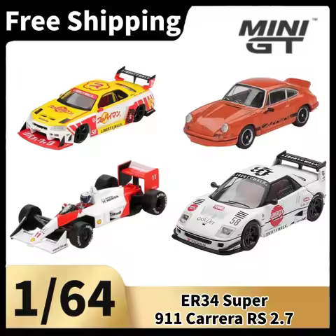 [In Stock] MINI GT 1/64 Diecast Model Car LBWK ER34 911 Carrera RS 2.7 Honda F1 Racing Car Collectio