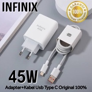 Charger 45W Infinix Note 50s Original 100% Type C Fast Charging Charger 45 Watt 1 Set