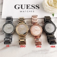 Guess Luxury Fashion Men Watch  Business Sports Quartz Mens Watch Casual Round Dial Stainless Steel Leather Strap