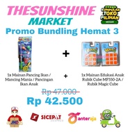 Bundling 3 Fish Fishing Toys (1x)+Rubik's Cube Educational Toys (1x)